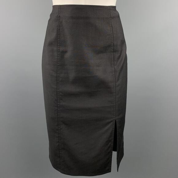 CHRISTIAN DIOR BOUTIQUE Size 6 Black Viscose Blend Pencil Skirt - Picture 1 of 5